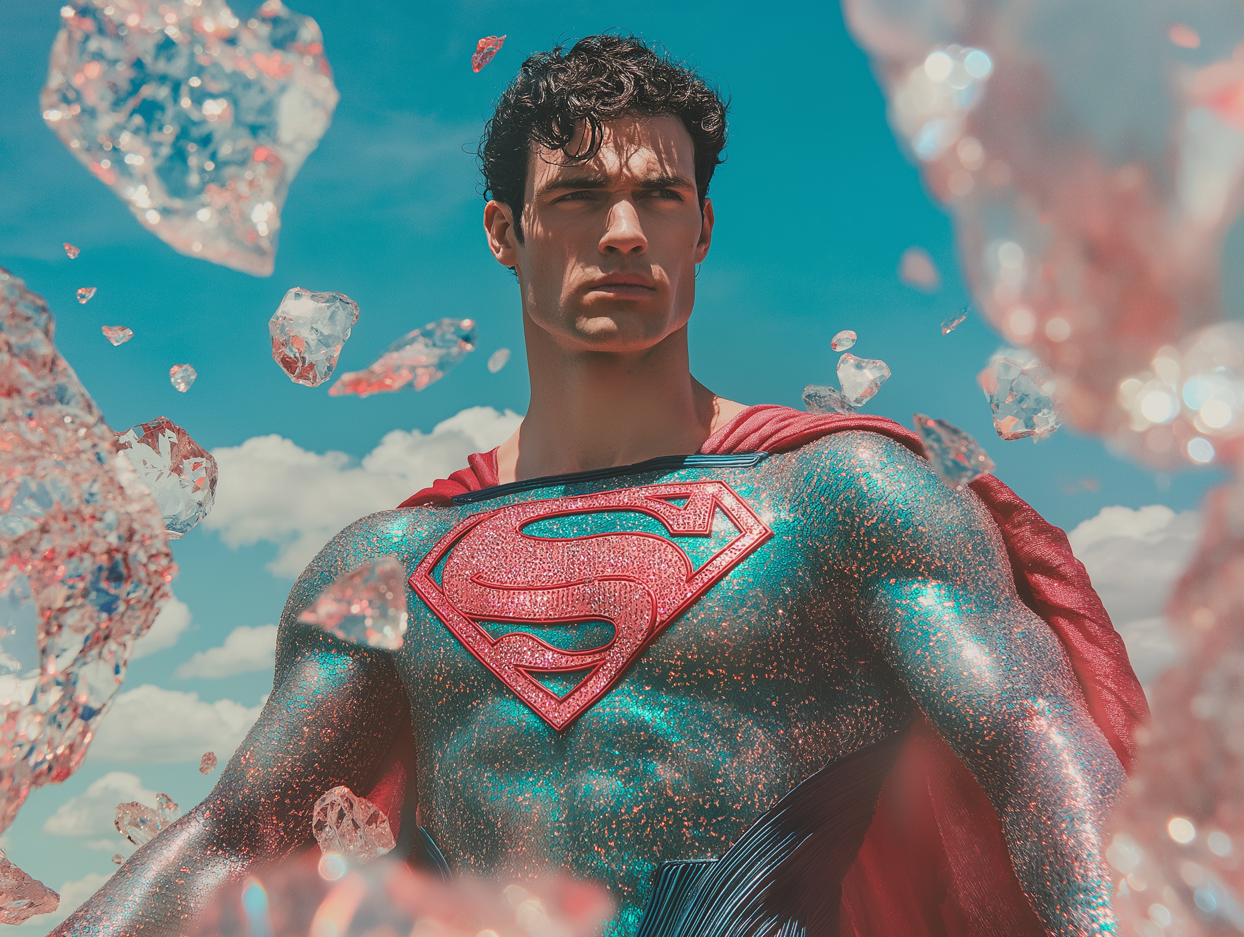 BeGay_Photograph_of_a_glittery_diamonds_sparkly_Supermn_wearin_e292247c-fc1a-4dfe-94ea-6a28022c8938