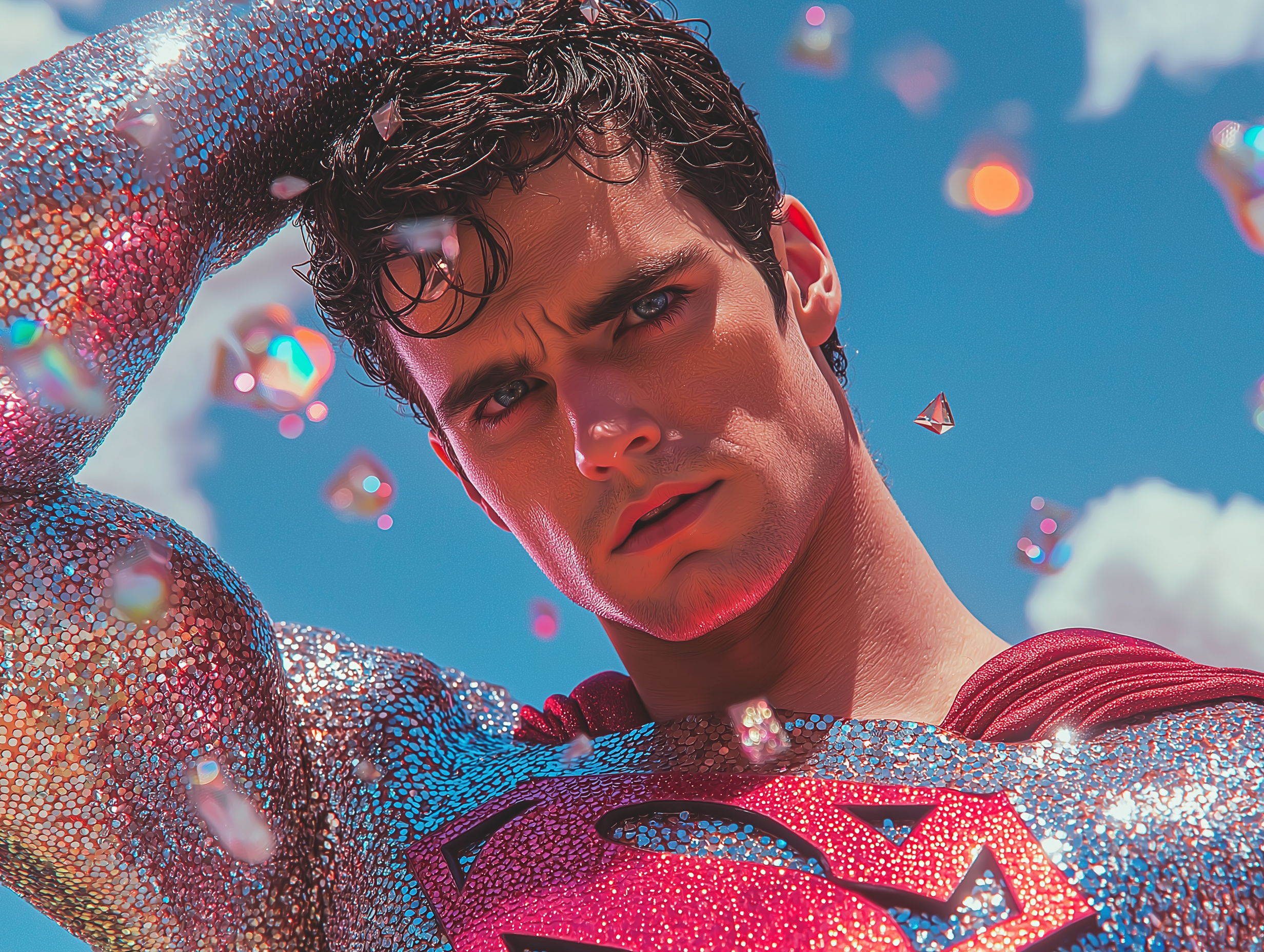 sh1nemuc_Photograph_of_a_sparkly_Supermn_wearing_a_sequin_cost_37dc6254-d7ed-42ef-8ce1-0fe475986f78