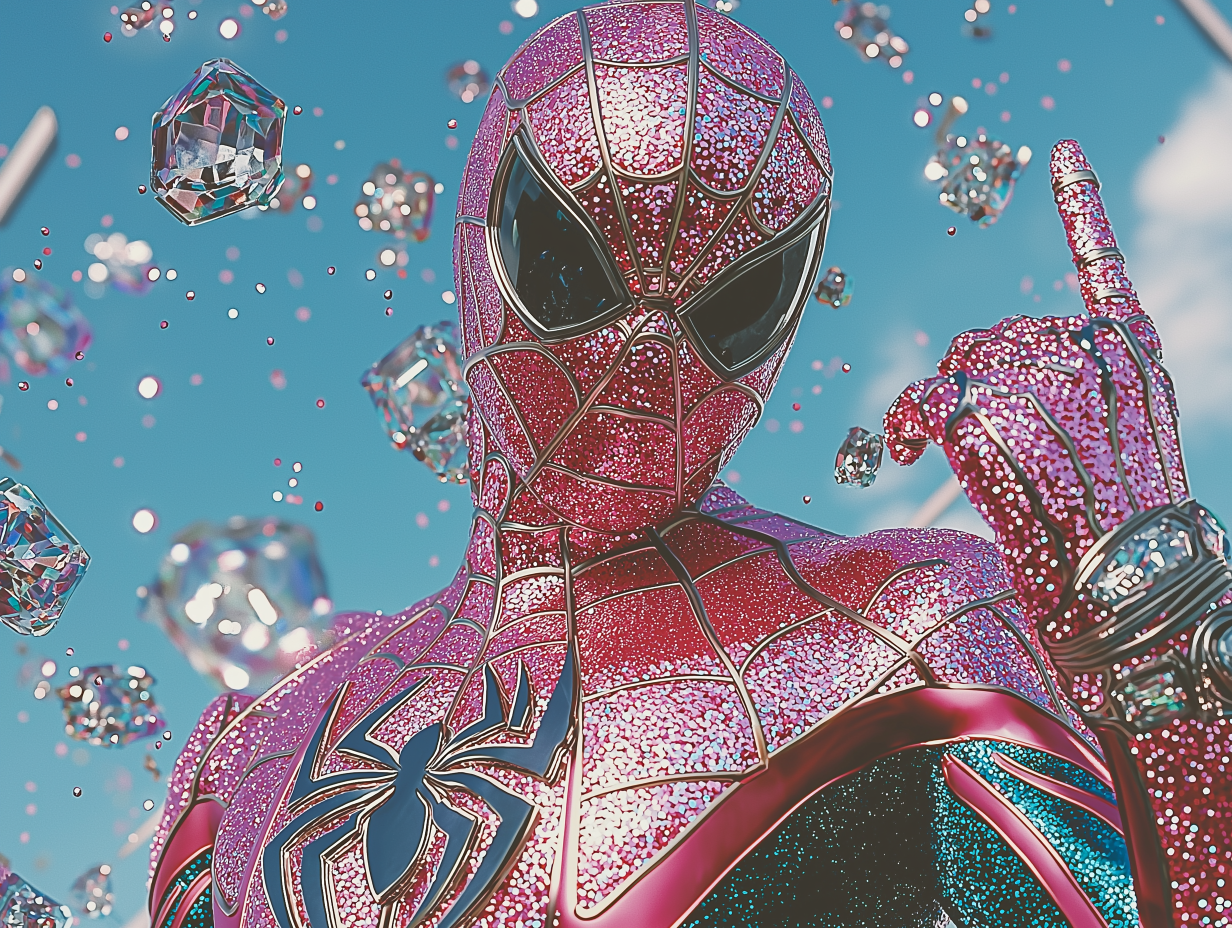 sh1nemuc_httpss.mj.runHoAnXR39QCw_Photograph_of_a_sparkly_Spide_7395b834-496d-4622-bf0b-fffd07e45c92