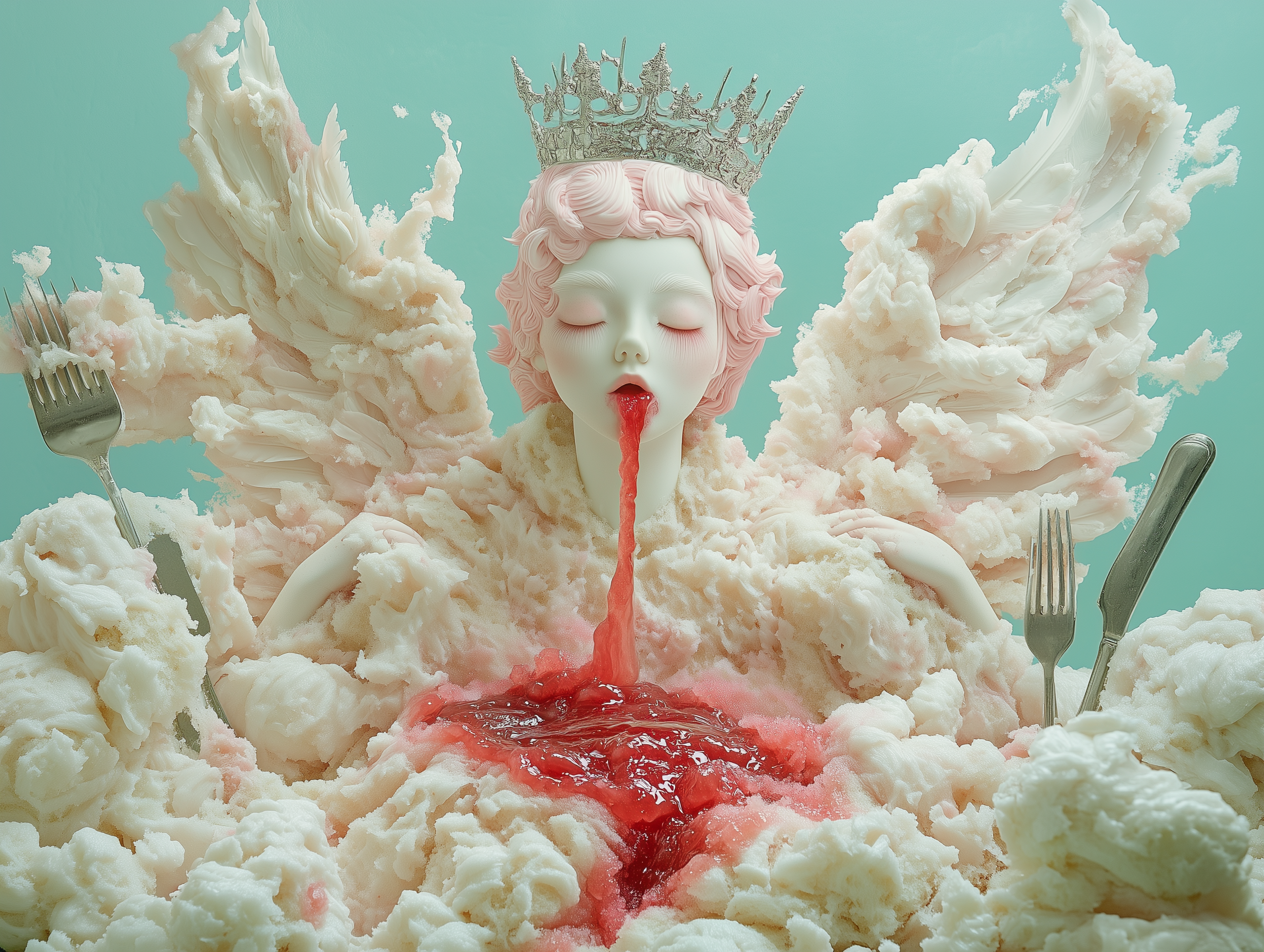 shinemuc_A_cake_in_the_shape_of_an_angel_with_pink_hair_wearing_7dcb6433-19f4-4671-9f48-2ba36f3001a3