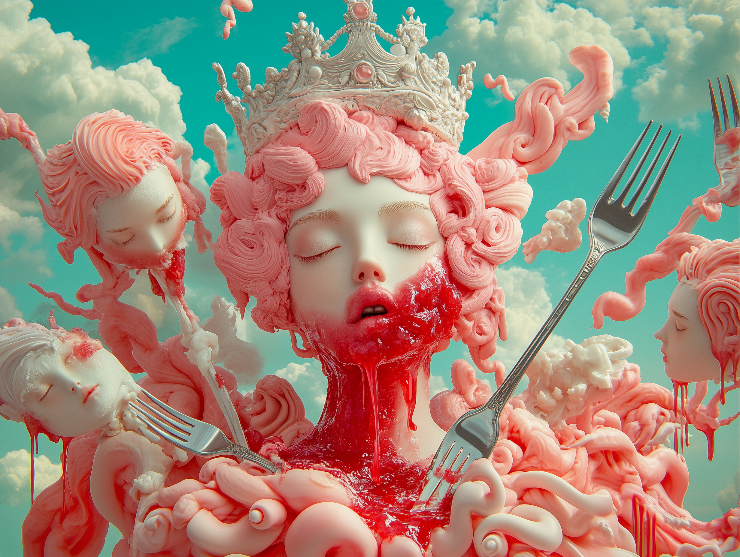 shinemuc_A_cake_in_the_shape_of_an_angel_with_pink_hair_wearing_93b59173-1754-4296-8f0a-5cf99f8bdcef