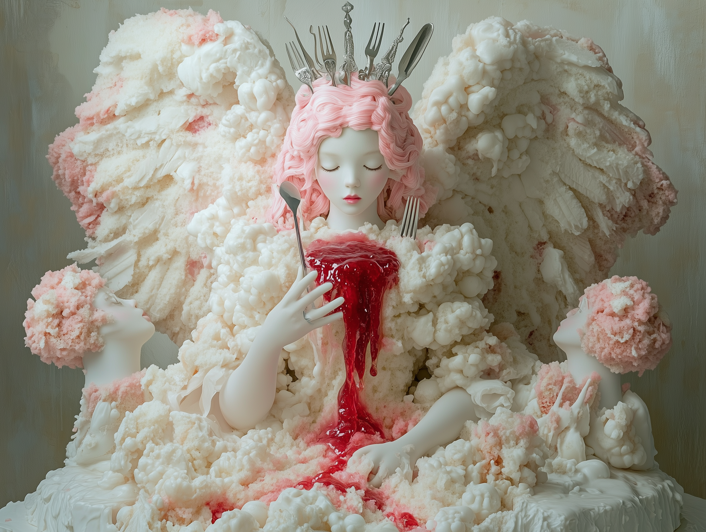 shinemuc_A_cake_in_the_shape_of_an_angel_with_pink_hair_wearing_c6ed42d8-db28-43fd-a7f8-8da97f6467ba